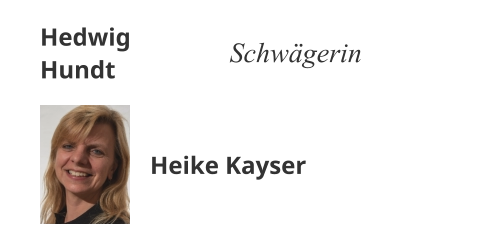 Hedwig Hundt Schwägerin Heike Kayser