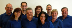 Hintere Reihe von links: Ralf, Steffen, Beate, Otto -- Vordere Reihe von links: Heike, Dieter, Sabine, Heidi, Günther